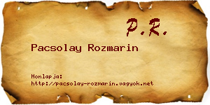 Pacsolay Rozmarin névjegykártya